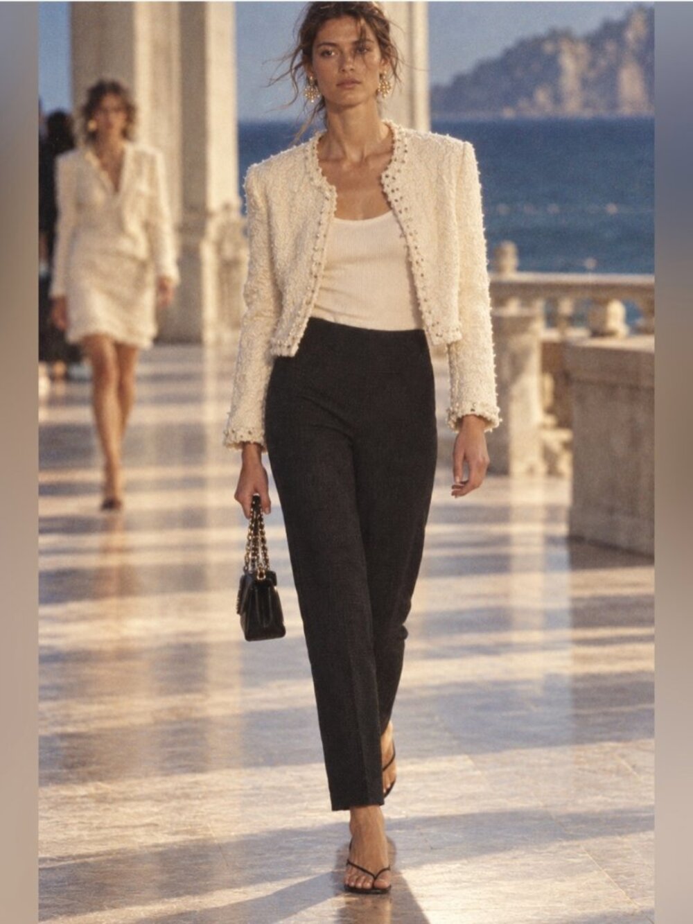 '01 CHANEL Silk Woven Trouser